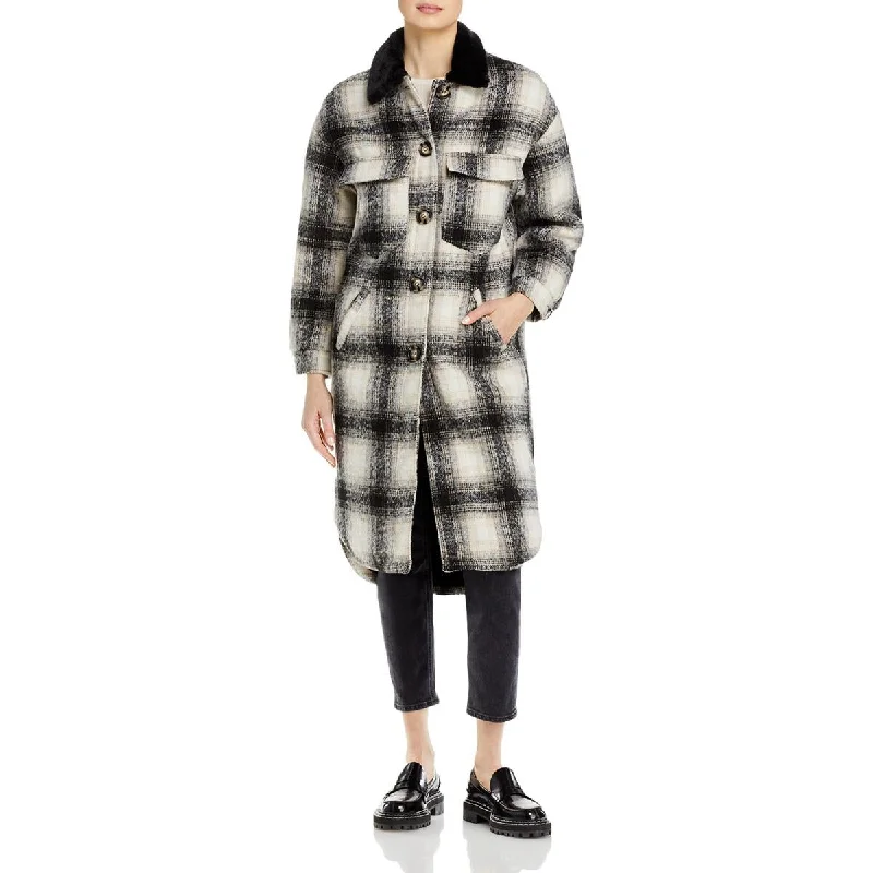 Apparis Womens James Faux Fur Lined Long Walker Coat