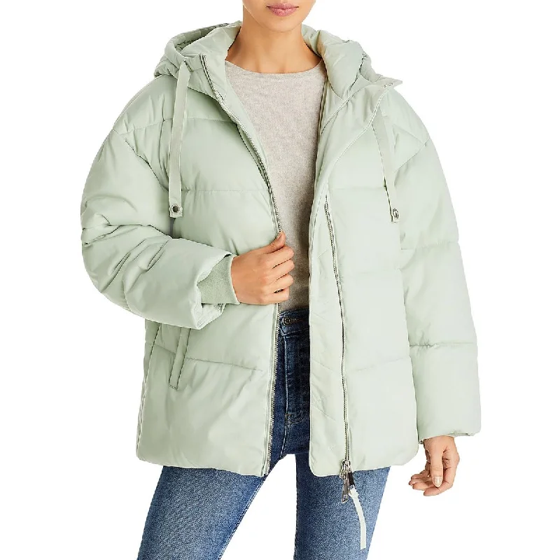 Aqua Womens Lightweight Hooded Puffer Jacket