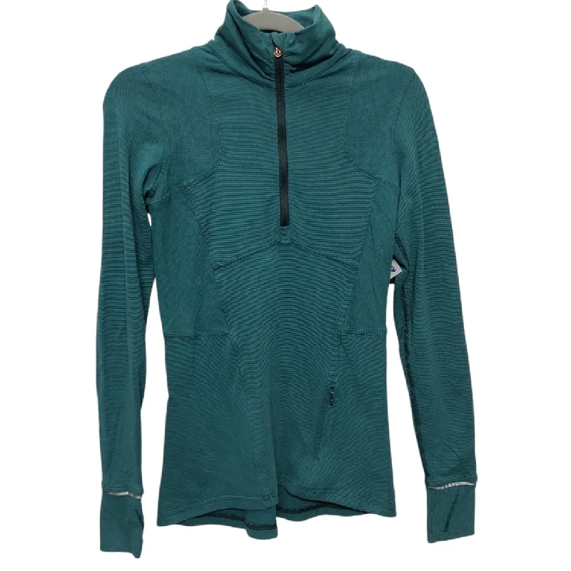 Athletic Top Long Sleeve Collar By Lululemon In Green, Size: 4