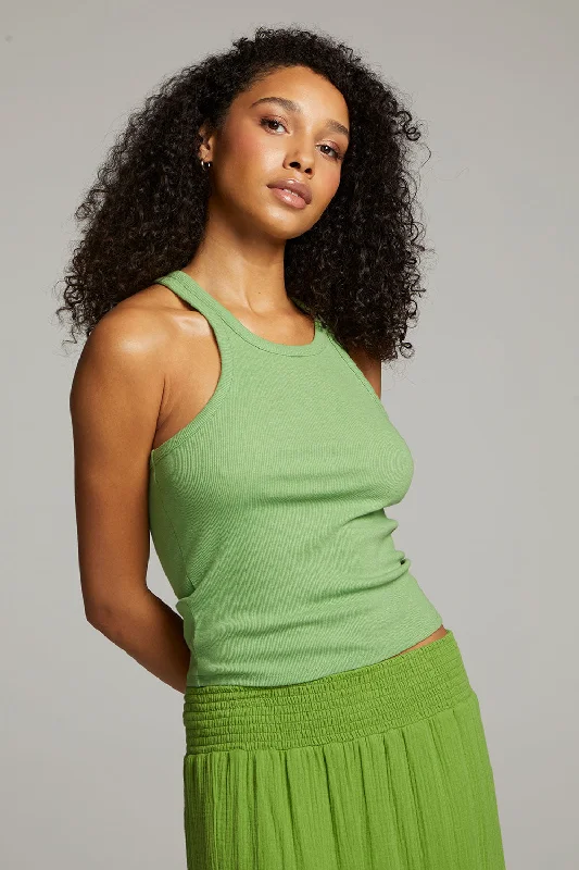 August Piquant Green Tank Top