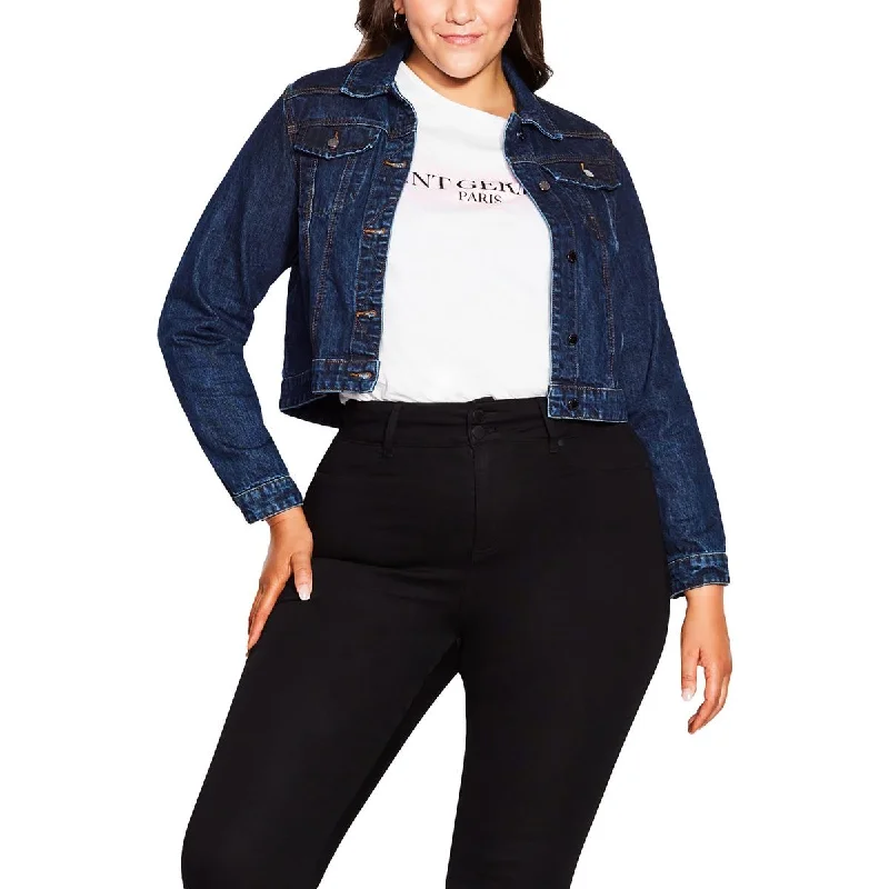 City Chic Womens Lightweight Cropped Denim Jacket