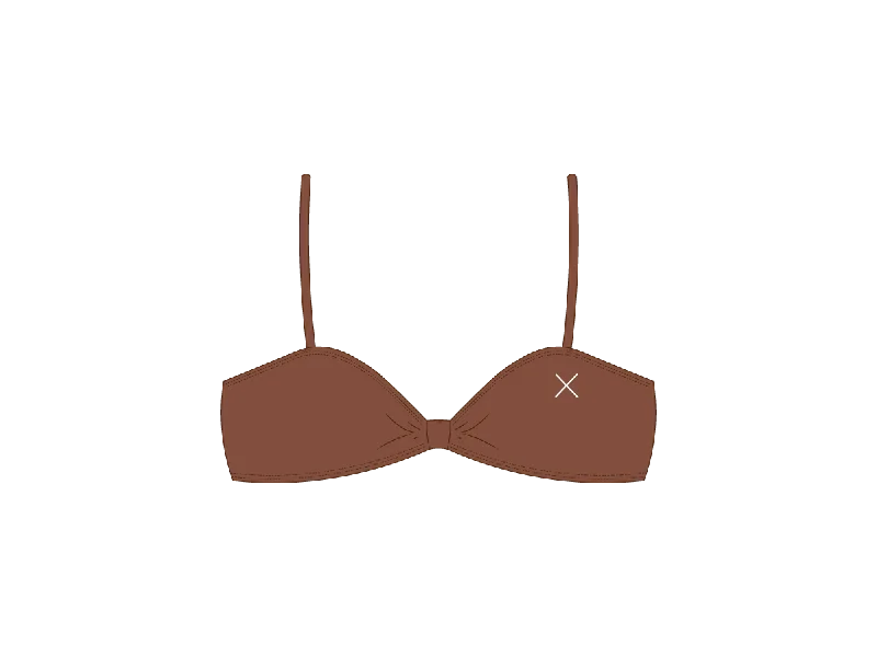 Cocoa Brown Bow Tie Top