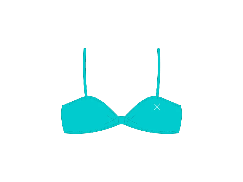 Cyan Bow Tie Top