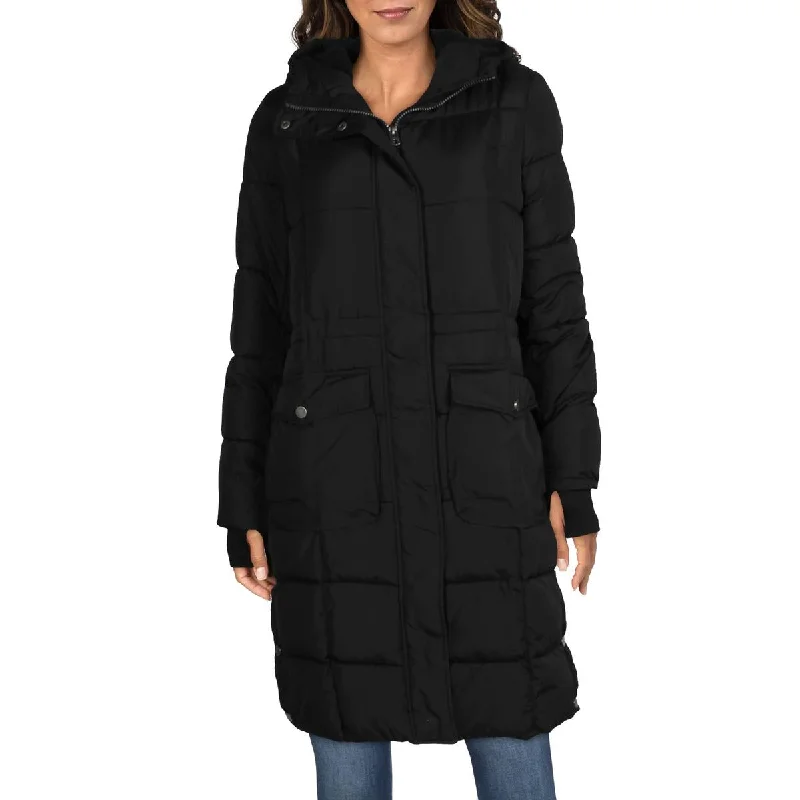 Lucky Brand Women's Quilted Faux Fur Lined Long Winter Puffer Coat