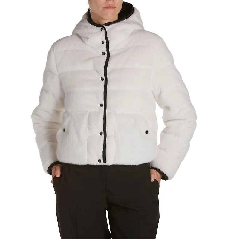 Moncler Womens Malp Faux Fur Reversible Puffer Jacket