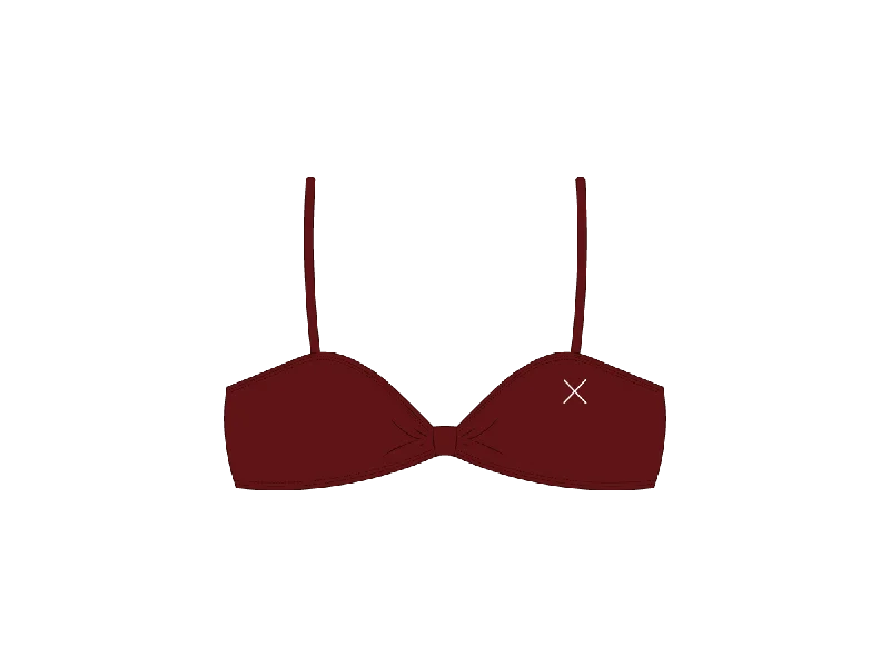 Plum Red Bow Tie Top