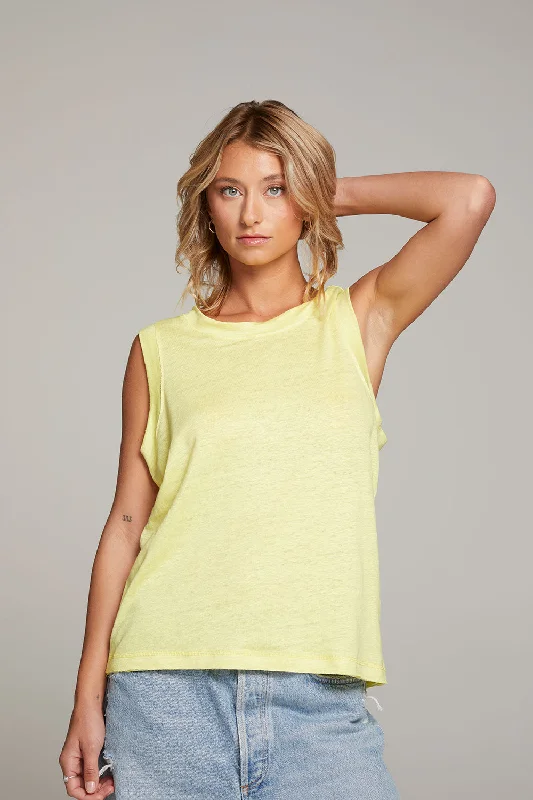 Raw Edge Lemon Muscle Tank