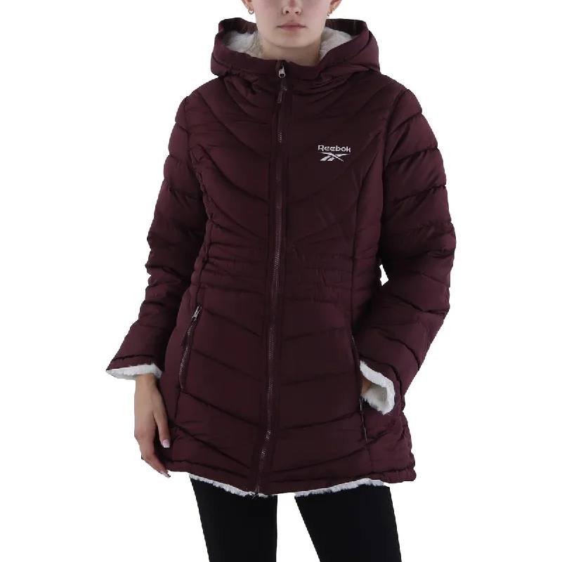 Reebok Womens Plus Insulated Hooded Puffer Jacket