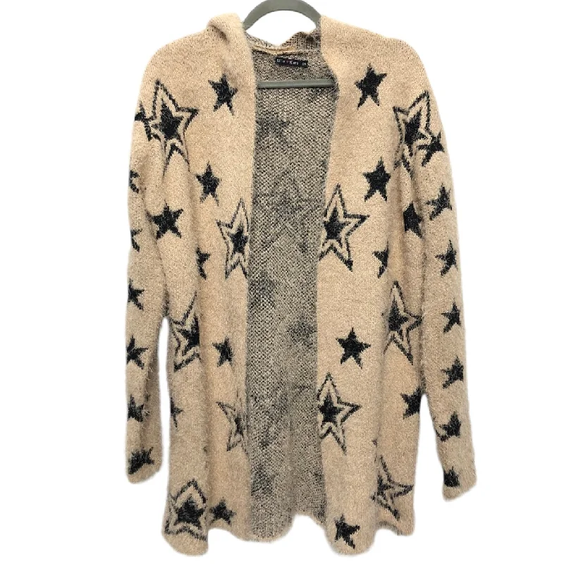 Sweater Cardigan By Clothes Mentor In Black & Tan, Size: M