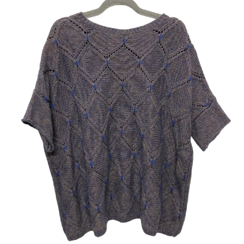 Sweater Short Sleeve By Moth In Blue & Tan, Size: M