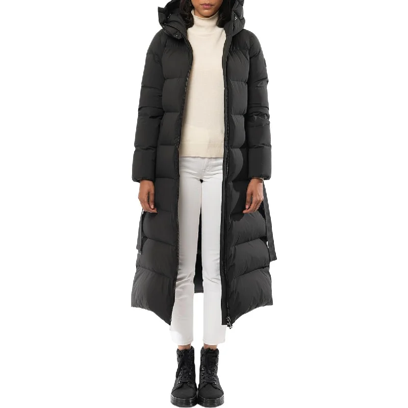 The Recycled Planet Vadress Women's Long Belted Down Quilted Down Coat