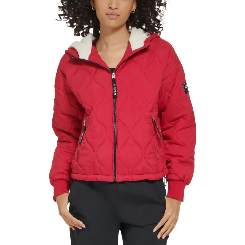 Tommy Hilfiger Sport Womens Hooded Cold Weather Quilted Coat