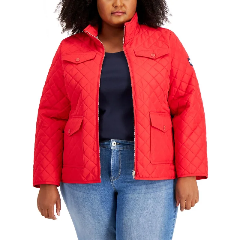 Tommy Hilfiger Womens Plus Quilted Heavy Quilted Coat