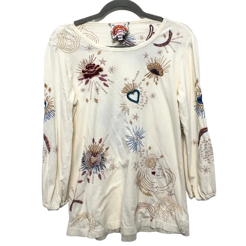 Top Long Sleeve By Johnny Was In Cream, Size: Xs