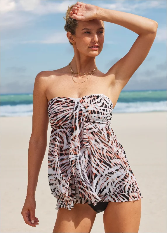 Flowing Bandeau Tankini - Into The Wild