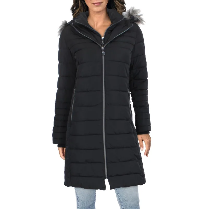 Vince Camuto Womens Outerwear Midi Puffer Jacket