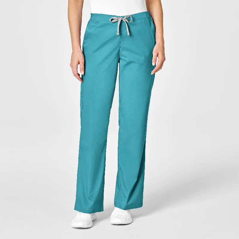 WonderWORK Women's Flare Leg Scrub Pant - Teal Blue