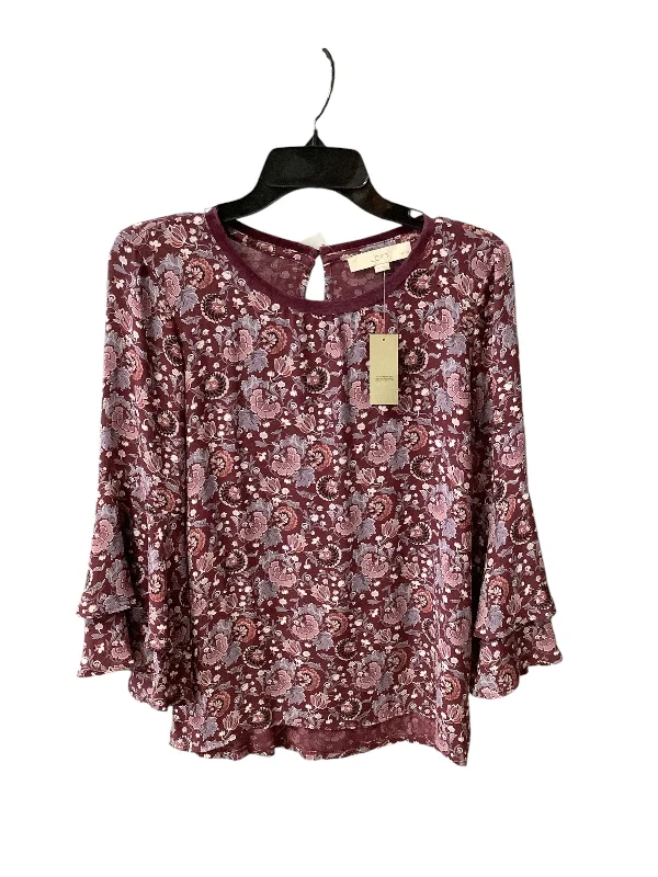 Top Long Sleeve By Loft In Purple, Size: Petite   Small