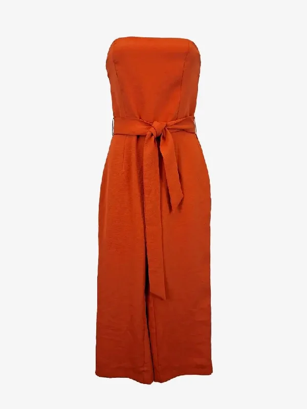 Kookai Terracotta Strapless Jumpsuit Size 10