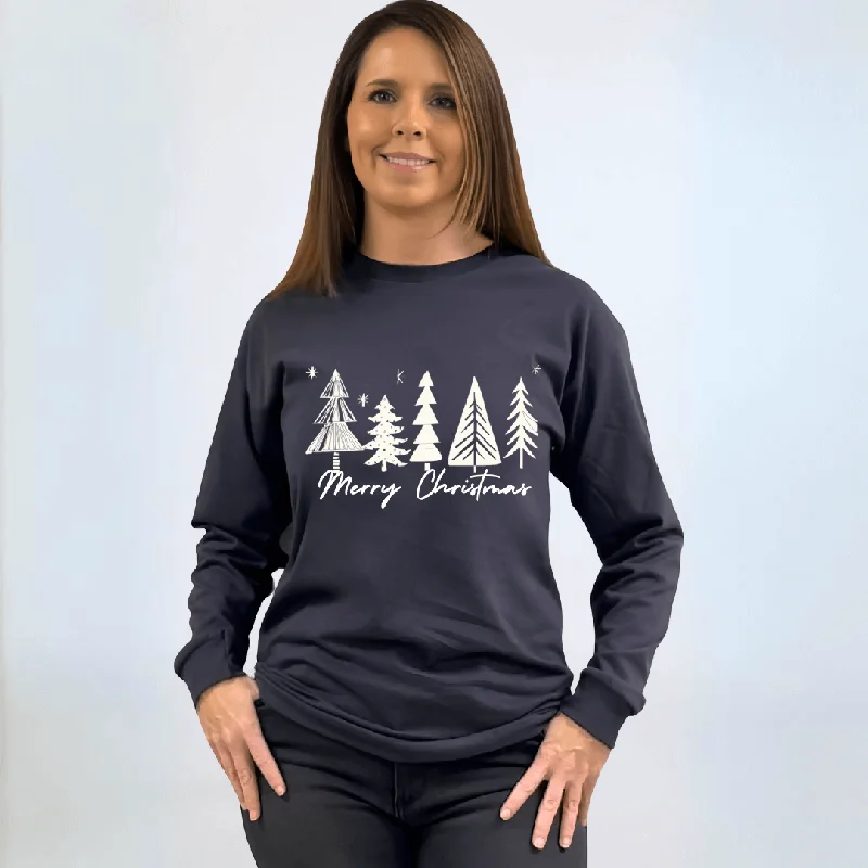 White Christmas Trees Graphic Top Made in USA