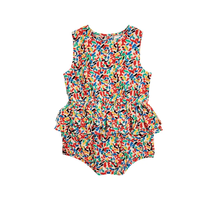 Baby Confetti Ruffle Woven Romper